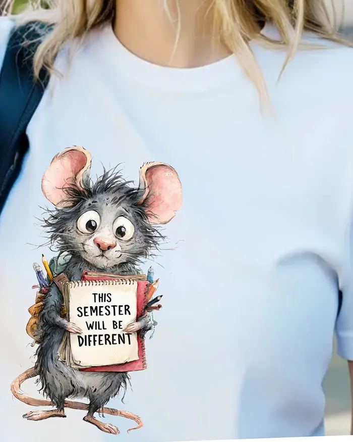 Hand-drawn black and white rat t-shirt — "I Remember Everything. Except That." Rat Tee — Silly Rat Collection