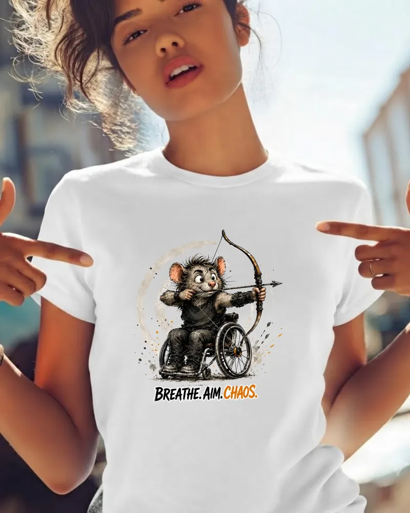 Archery Athlete Motivation Tee — hand-drawn rat design