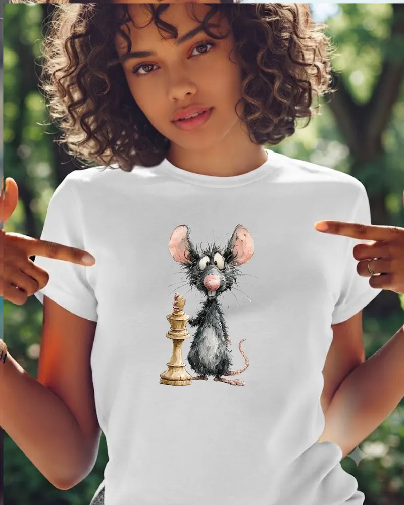 Chess Player Gift Tee — hand-drawn rat design