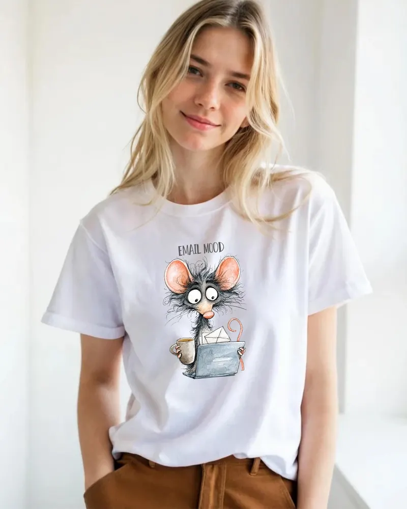 Corporate Burnout Rat Shirt — hand-drawn rat design
