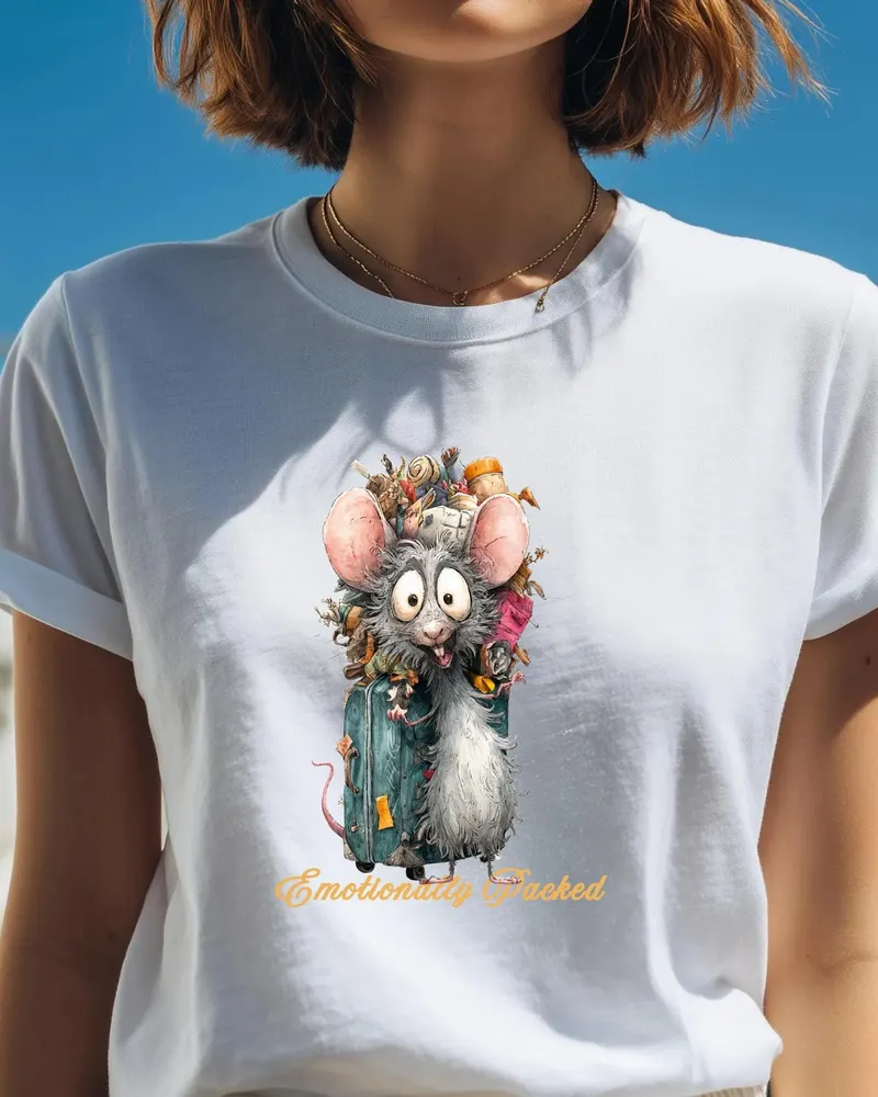 Funny Travel Tee — hand-drawn rat design