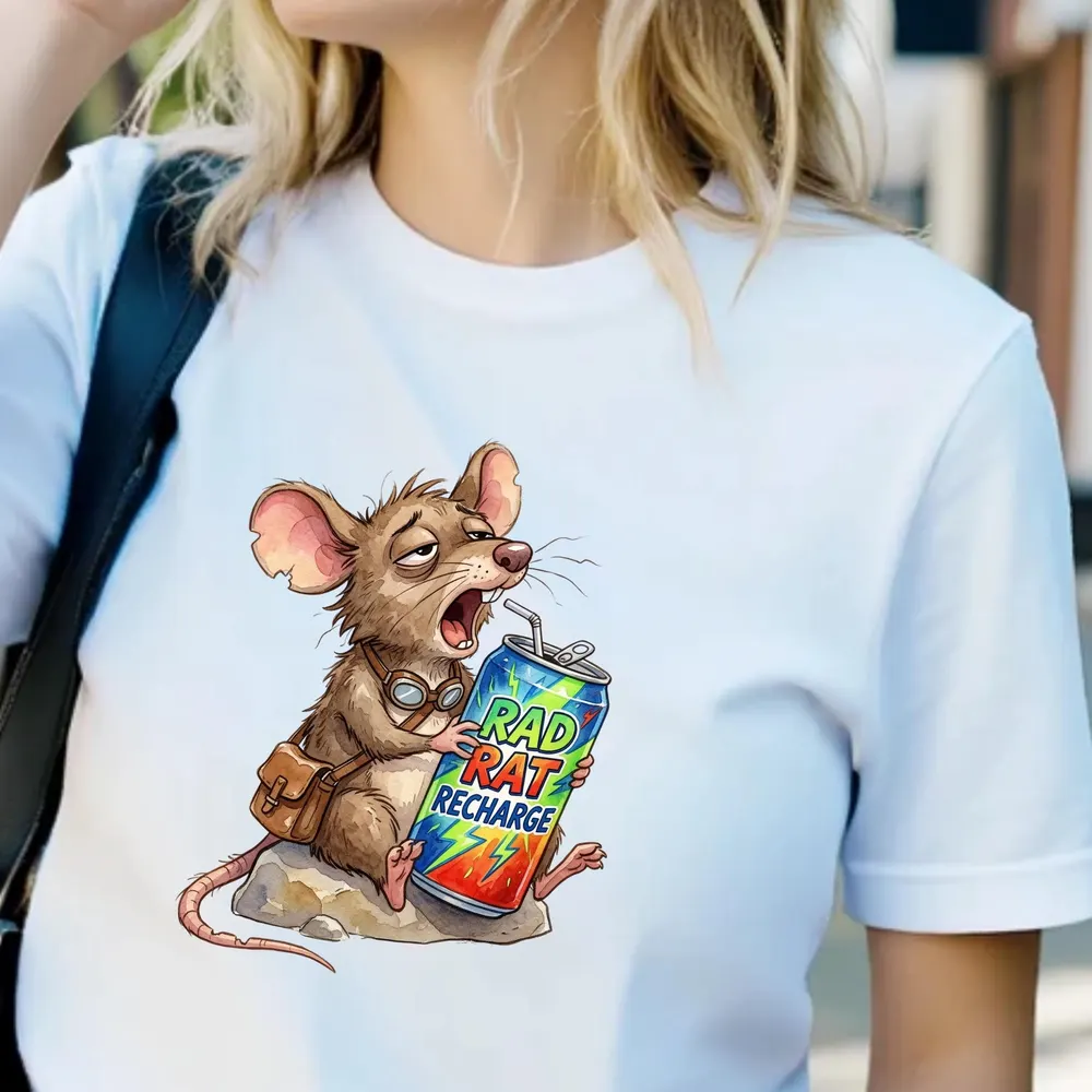 Energy Drink Shirt — hand-drawn rat design by ArtDesignByNora