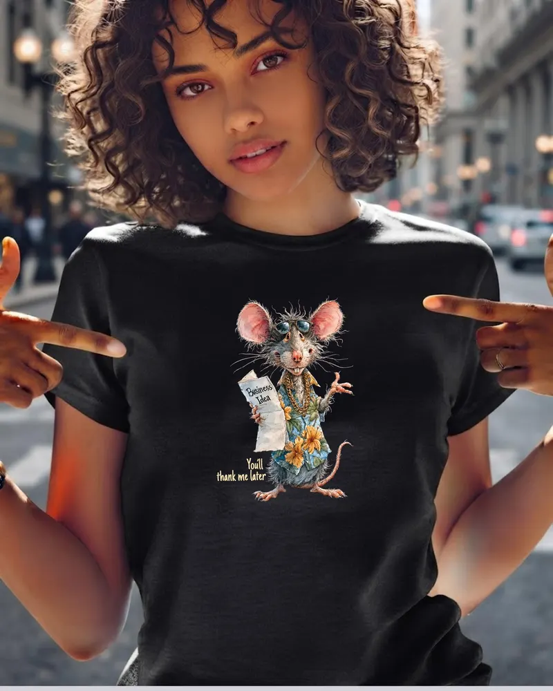 Entrepreneur Shirt — hand-drawn rat design by ArtDesignByNora