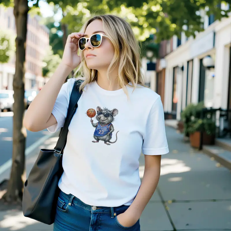 Funny Basketball Rat Shirt — view 6