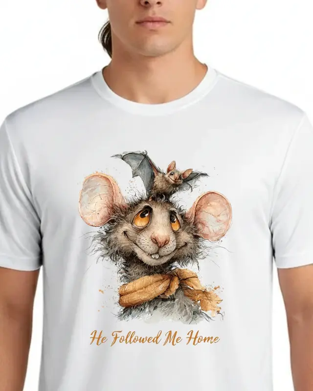Funny Bat Shirt with Storybook Rat — view 3
