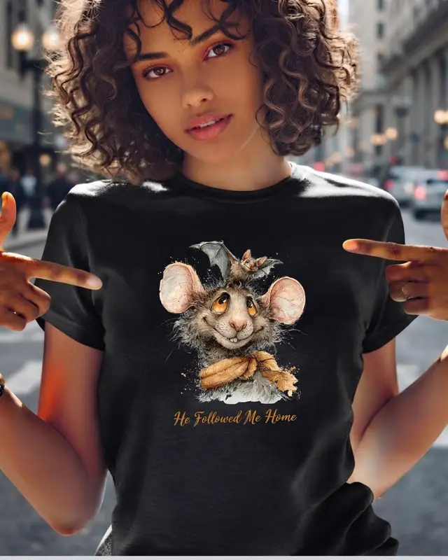 Funny Bat Shirt with Storybook Rat — view 4