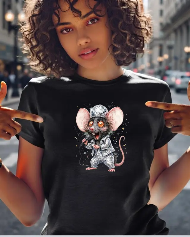 Funny Disco Rat Shirt — view 2