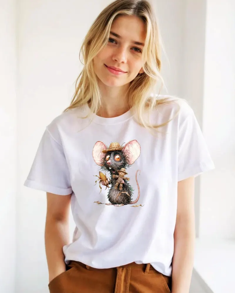 Funny Farmer Rat Shirt — hand-drawn rat design