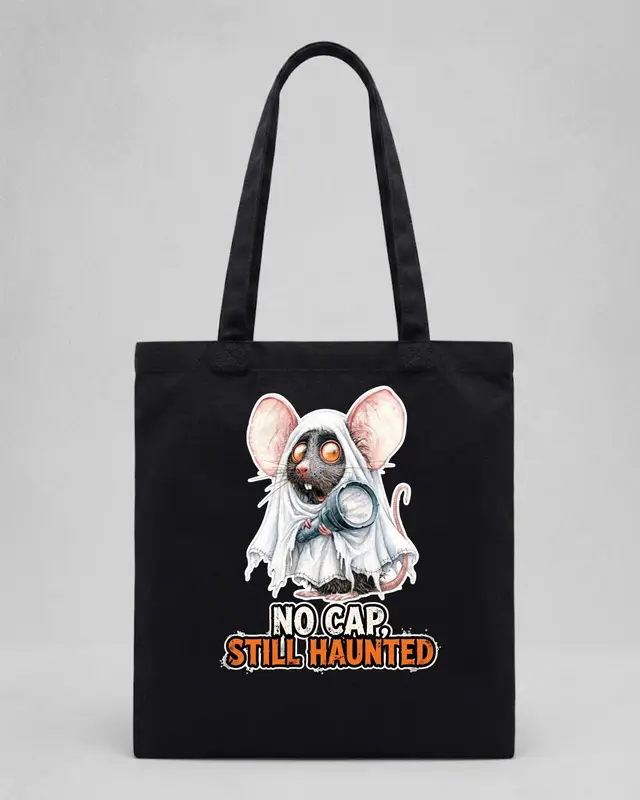 Funny Ghost Rat Tote Bag — view 4