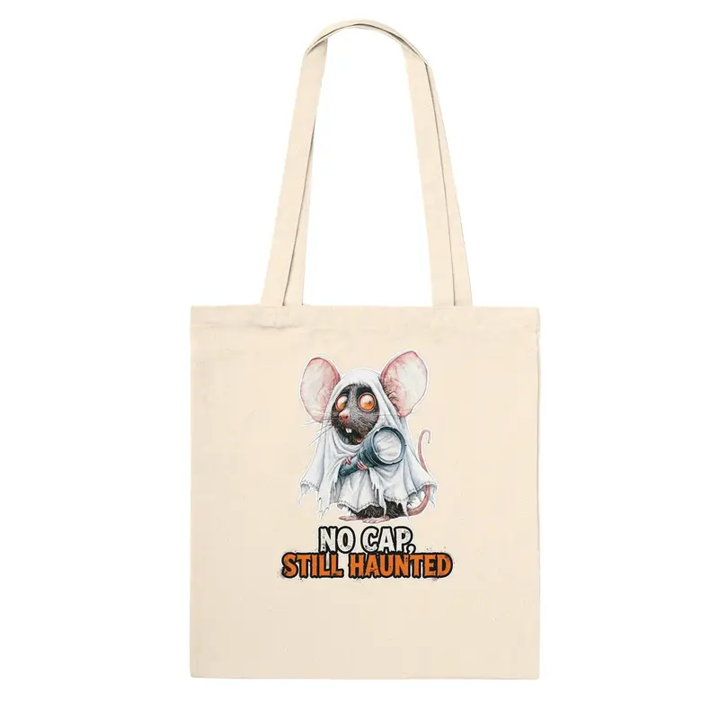 Funny Ghost Rat Tote Bag — view 6
