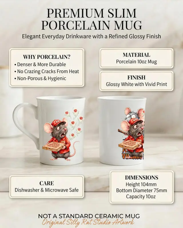 Funny Halloween Pizza Porcelain Mug — view 4