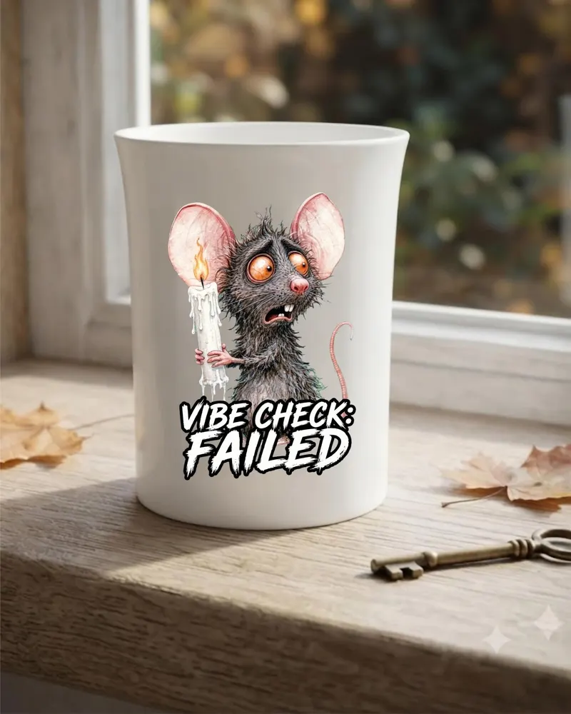 Funny Halloween Rat Mug — hand-drawn rat design