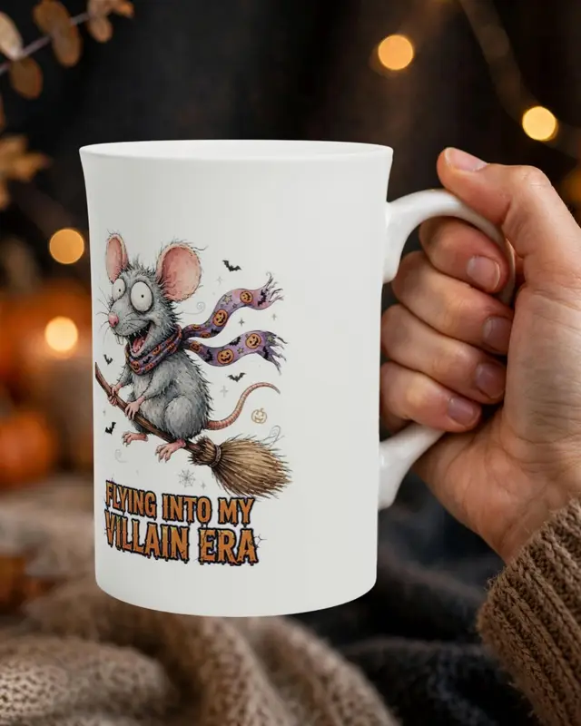 Funny Halloween Rat Porcelain Mug — view 2