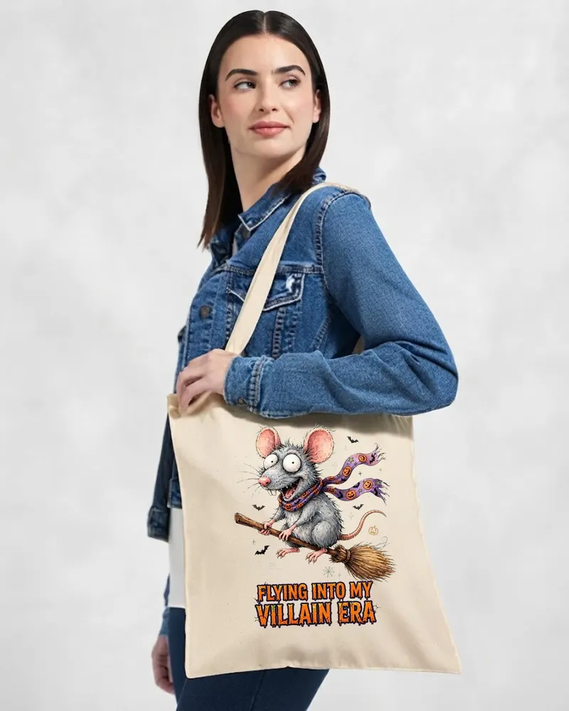 Funny Halloween Rat Tote Bag — hand-drawn rat design