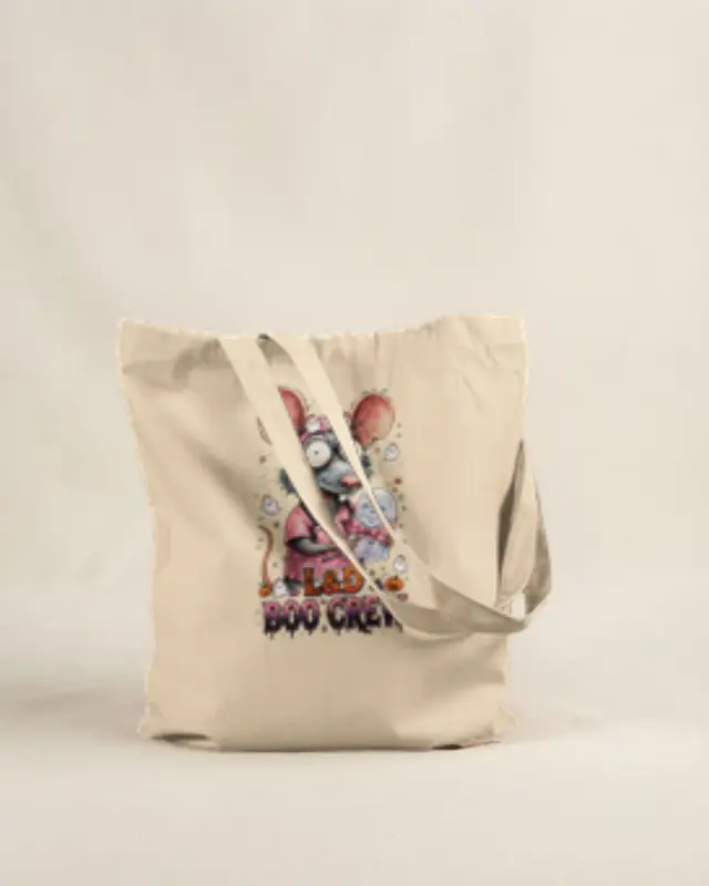 Funny L&D Boo Crew Tote Bag Labor and Delivery Nurse Halloween Tote — view 2