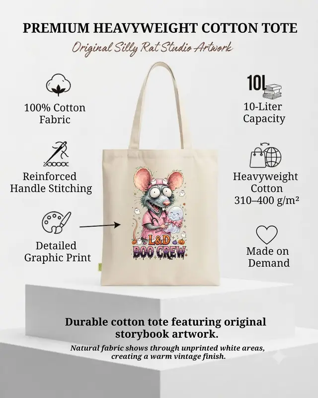Funny L&D Boo Crew Tote Bag Labor and Delivery Nurse Halloween Tote — view 3