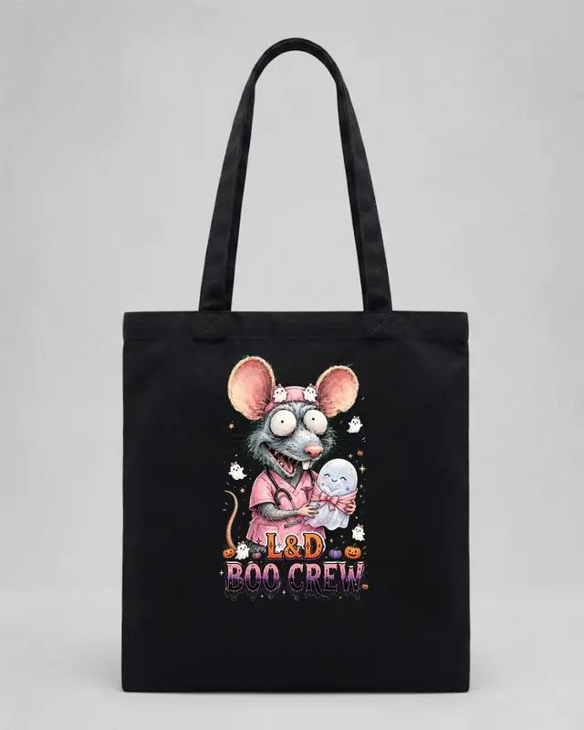 Funny L&D Boo Crew Tote Bag Labor and Delivery Nurse Halloween Tote — view 4