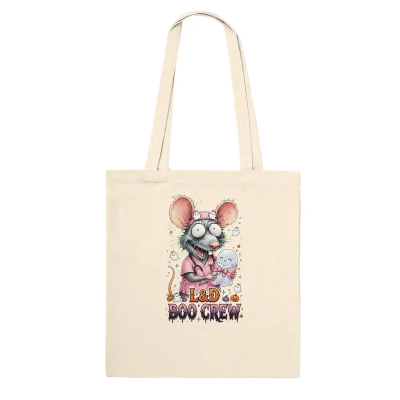 Funny L&D Boo Crew Tote Bag Labor and Delivery Nurse Halloween Tote — view 6