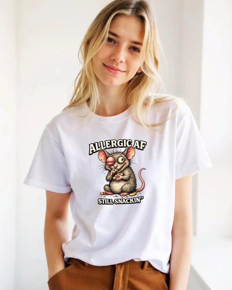 Funny Peanut Allergy Shirt — hand-drawn rat design