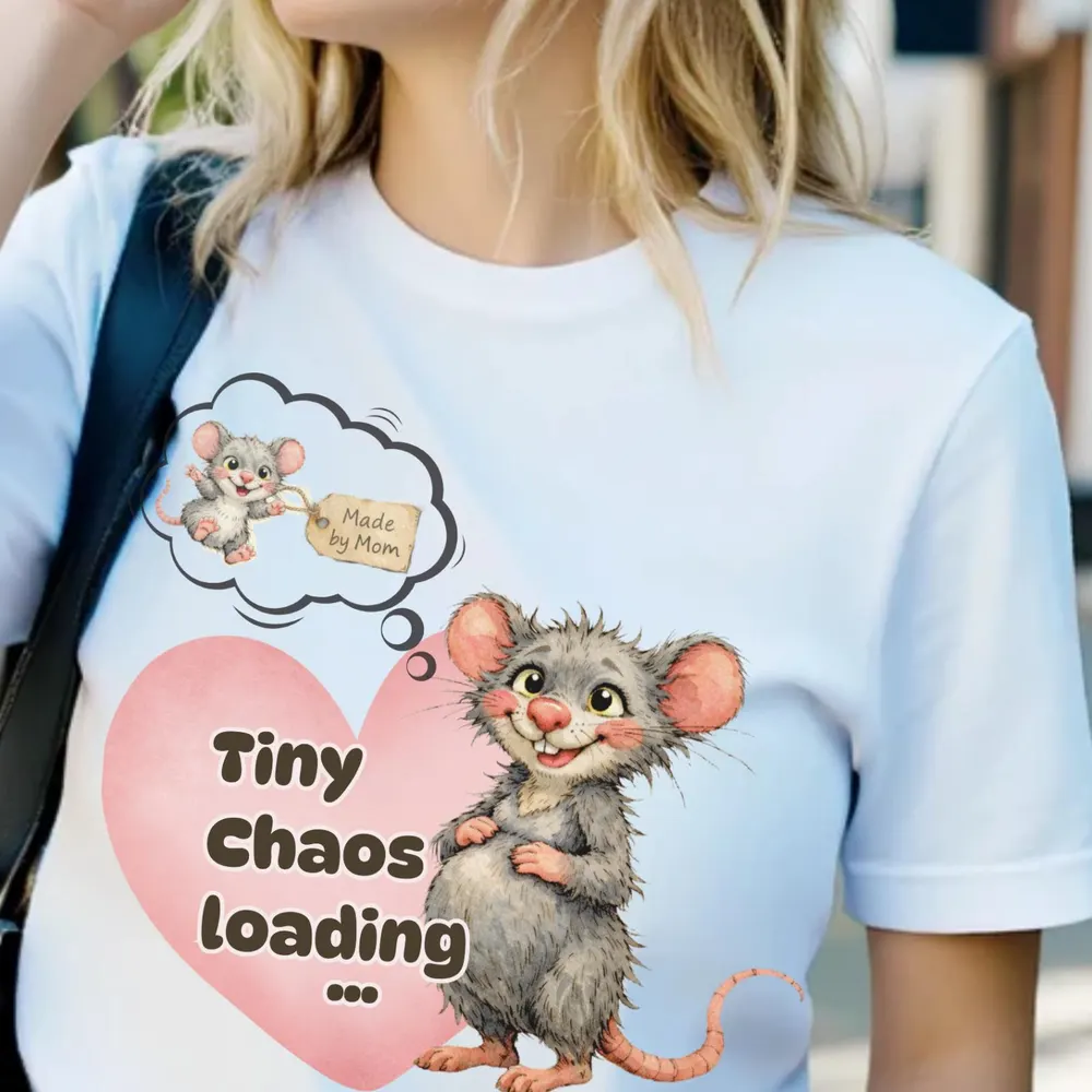Funny Pregnancy Announcement Shirt — hand-drawn rat design
