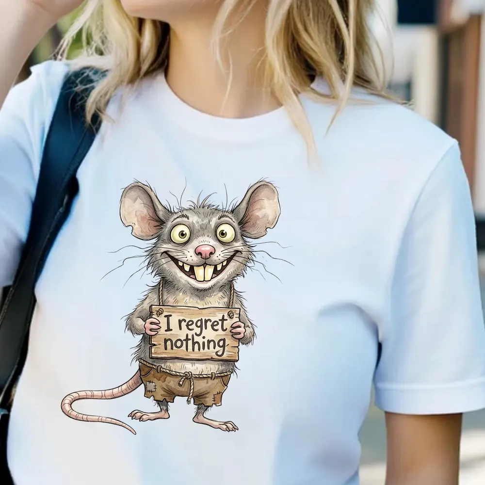 Funny Raccoon T-shirt — hand-drawn rat design