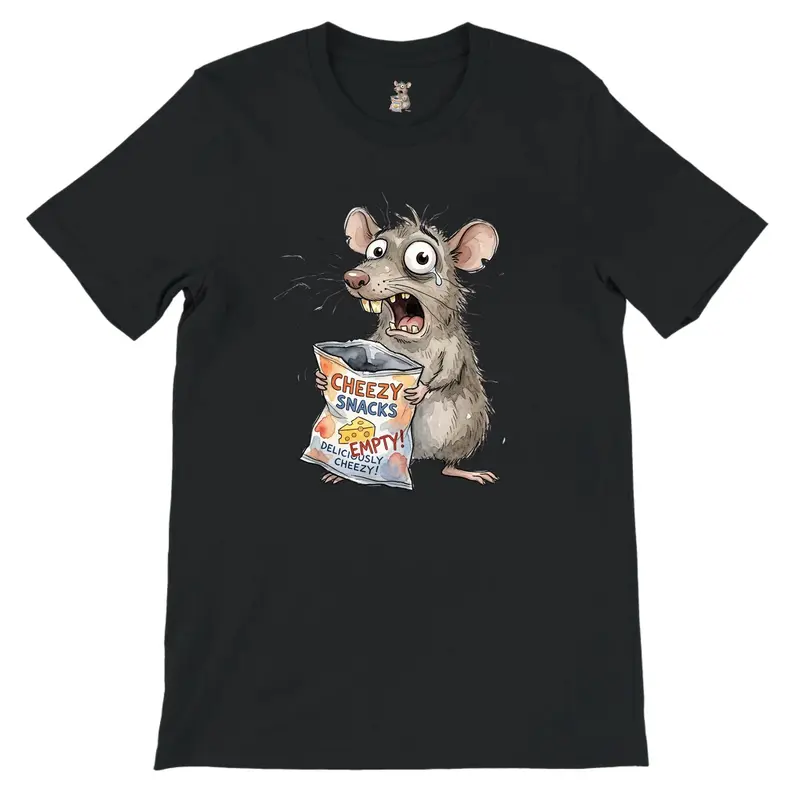 Funny Rat Empty Cheesy Snacks T-Shirt — view 3