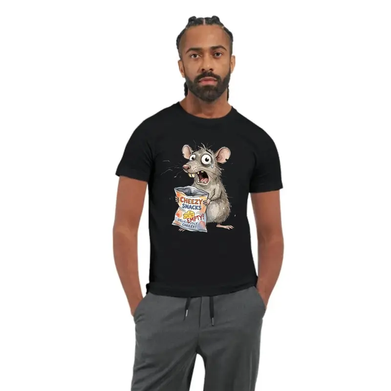 Funny Rat Empty Cheesy Snacks T-Shirt — view 7