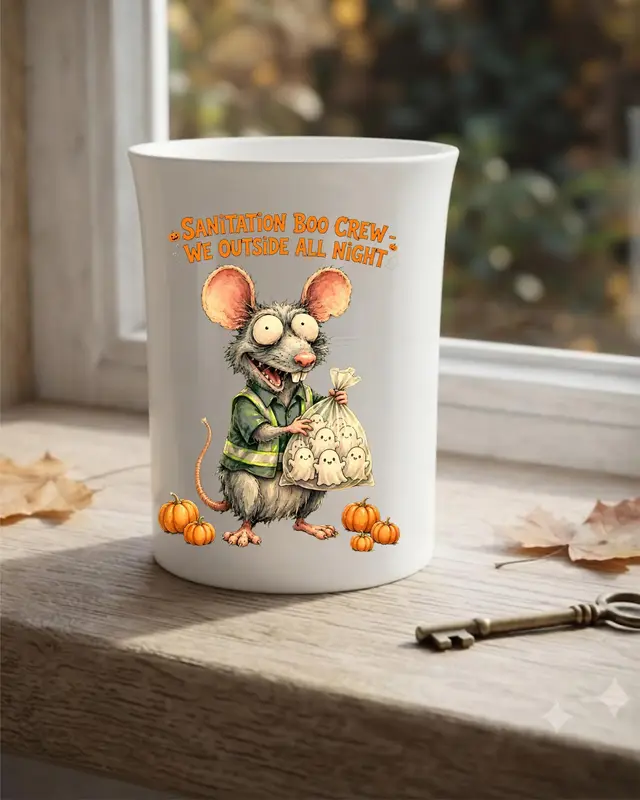 Funny Sanitation Worker Halloween Mug — view 2