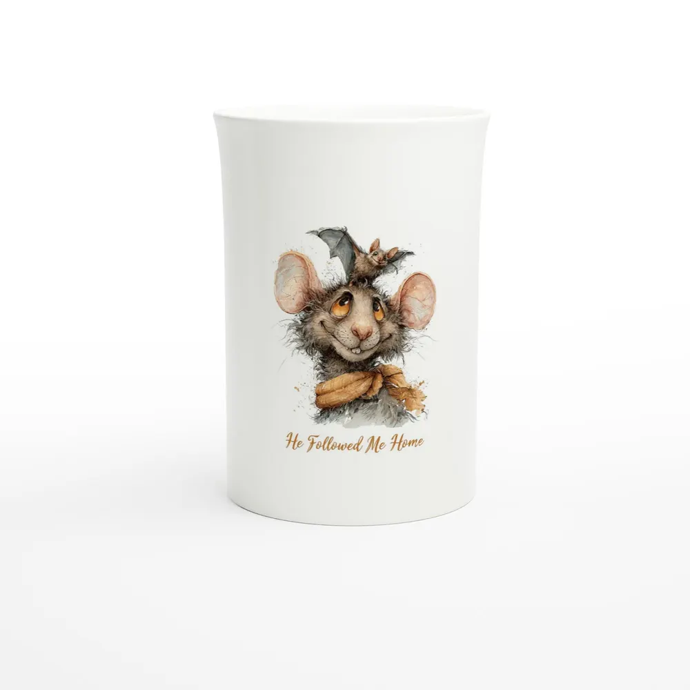 Gothic Rat Mug with Bats — hand-drawn rat design by ArtDesignByNora