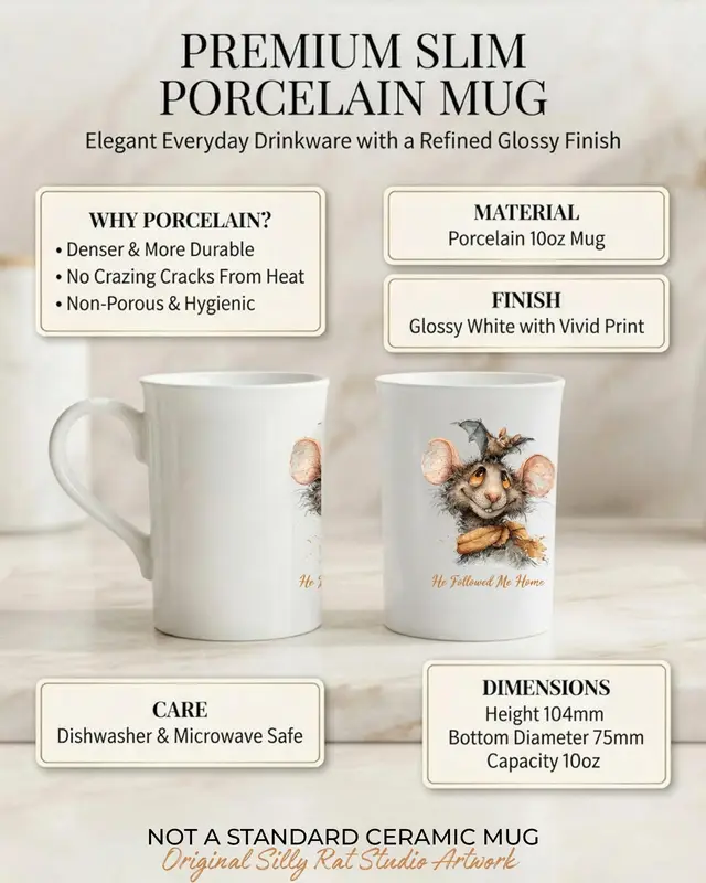 Gothic Rat Mug with Bats β view 2