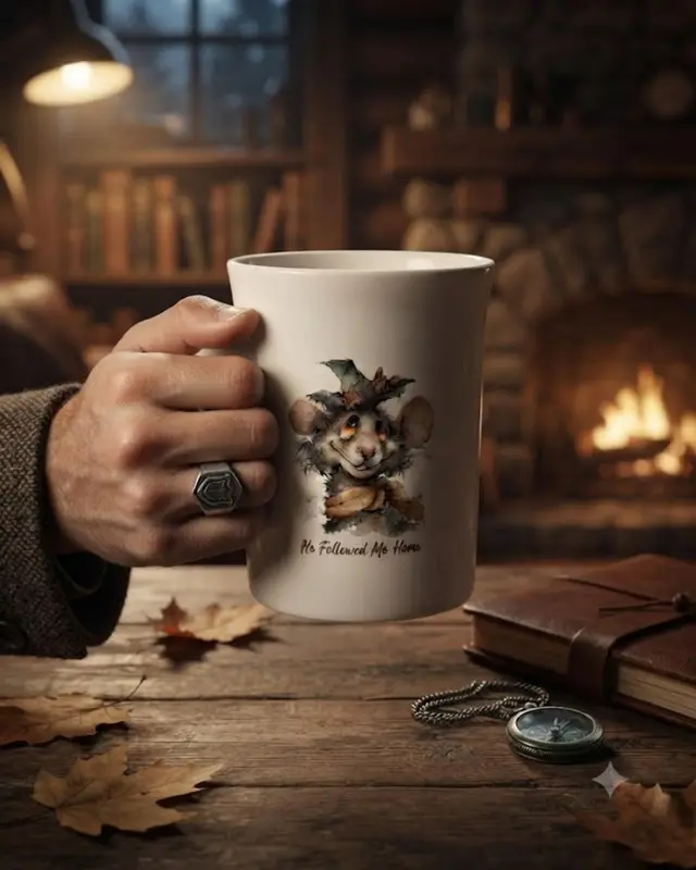 Gothic Rat Mug with Bats β view 3