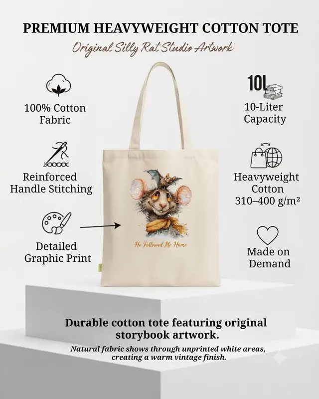 Gothic Rat Tote Bag with Bat — view 3