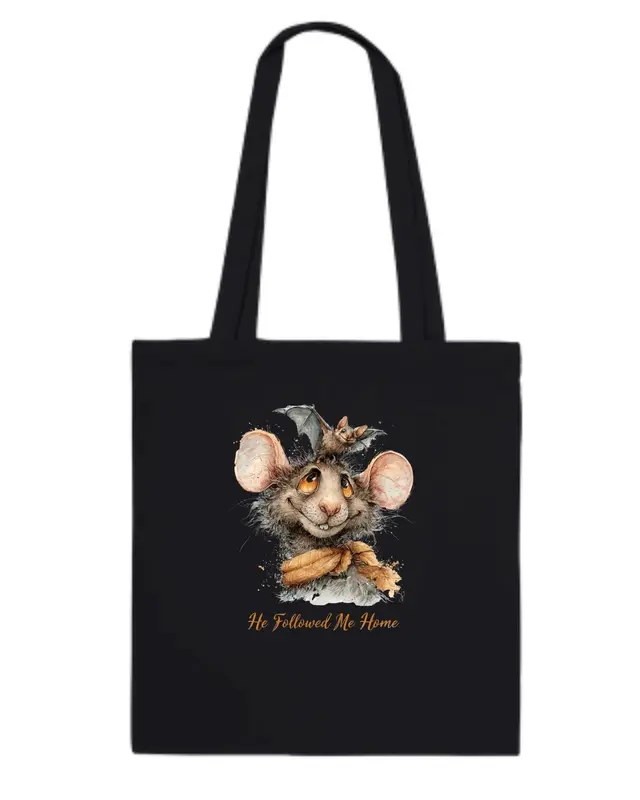 Gothic Rat Tote Bag with Bat — view 4