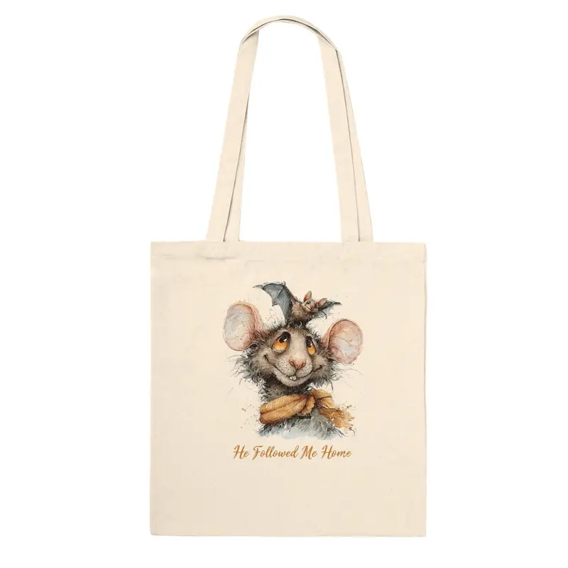 Gothic Rat Tote Bag with Bat — view 6