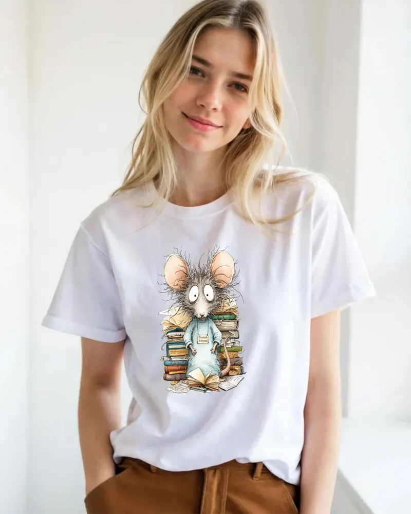 Grad Student Shirt — hand-drawn rat design