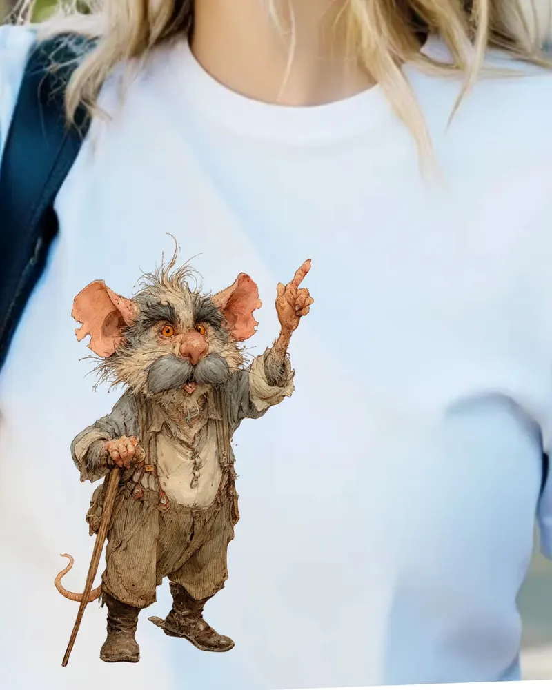 Grandpa Shirt — hand-drawn rat design