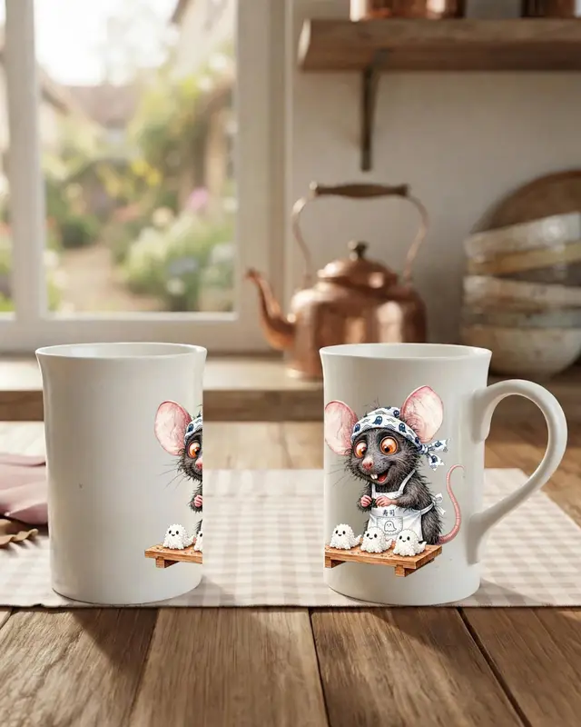 Halloween Sushi Rat Porcelain Slim Mug — view 5