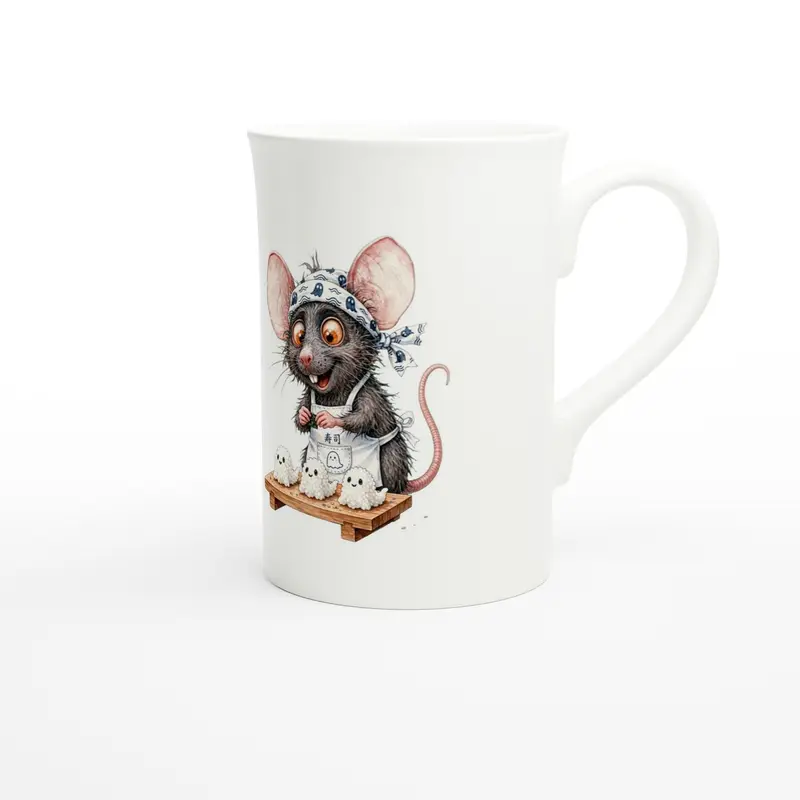 Halloween Sushi Rat Porcelain Slim Mug — view 8