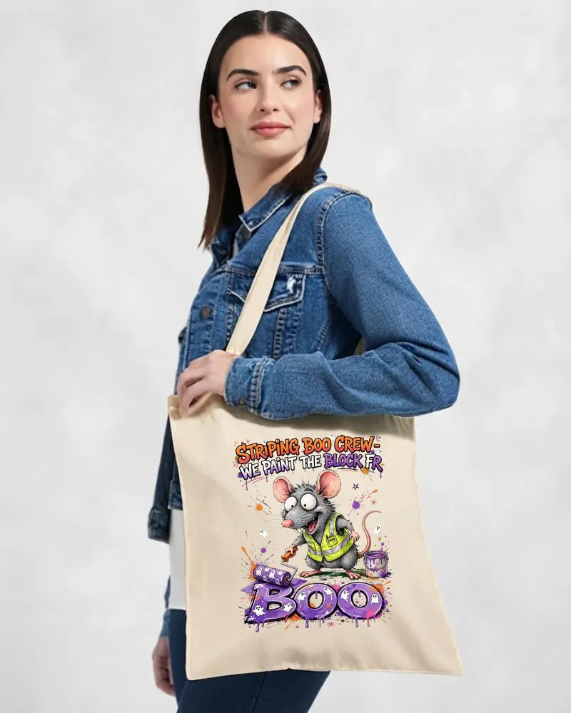 Halloween Tote Bag — hand-drawn rat design by ArtDesignByNora