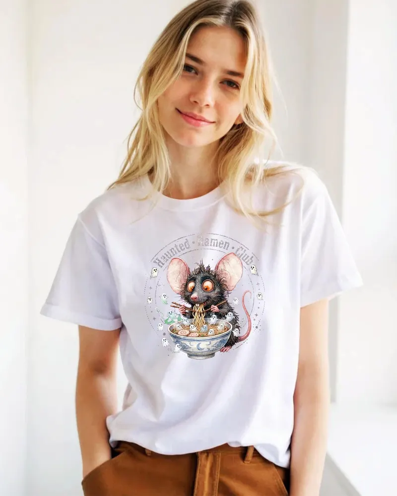 Haunted Ramen Club Shirt — hand-drawn rat design