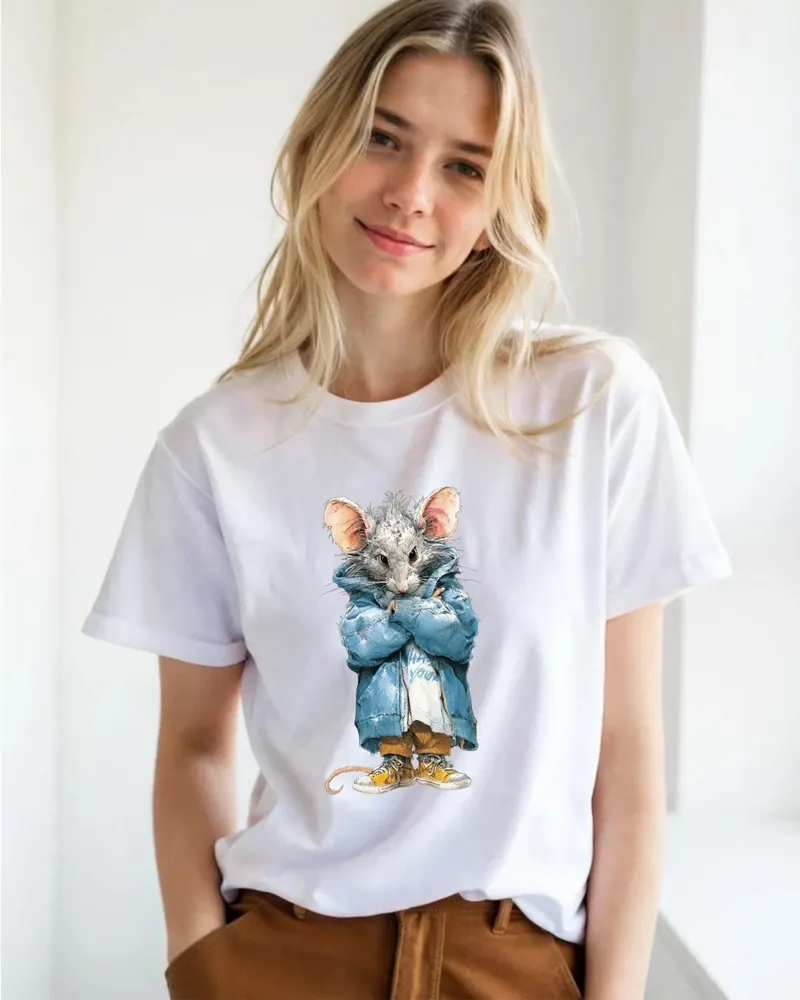 Introvert Graphic Tee — hand-drawn rat design