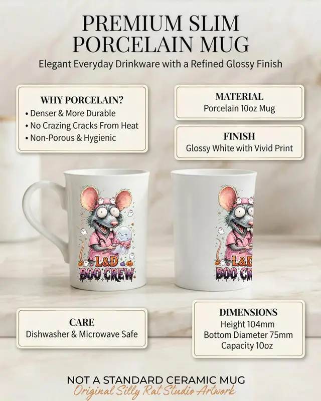 L&D Boo Crew Halloween Porcelain Mug — view 3