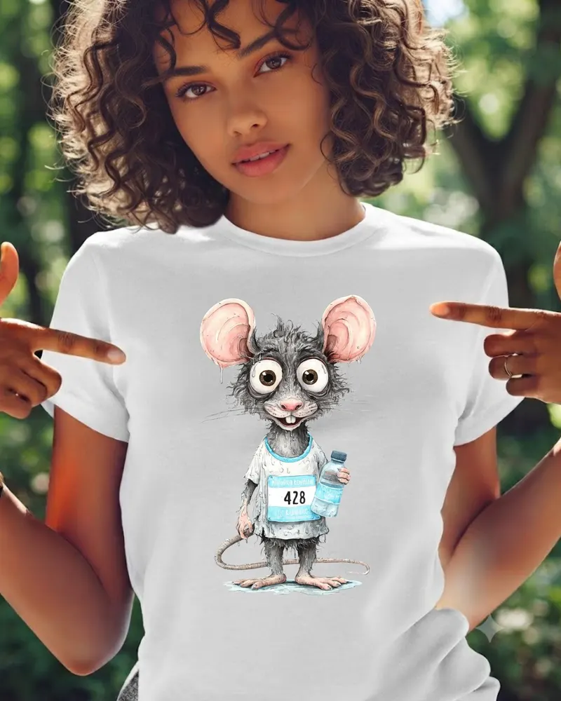 Running Tee — hand-drawn rat design