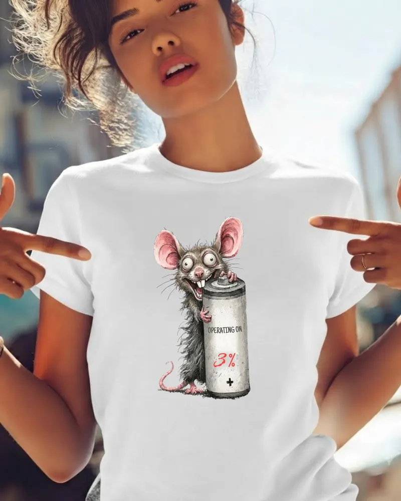 Burnout Graphic Tee — hand-drawn rat design
