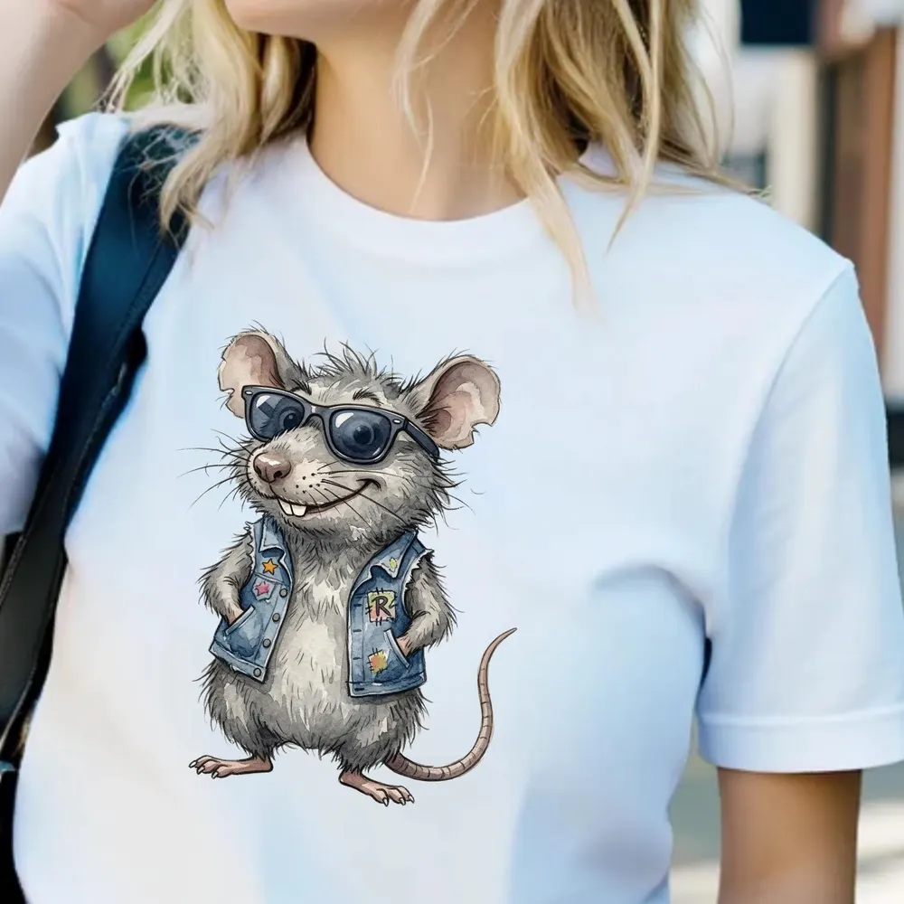 Punk Rat Graphic Tee — hand-drawn rat design