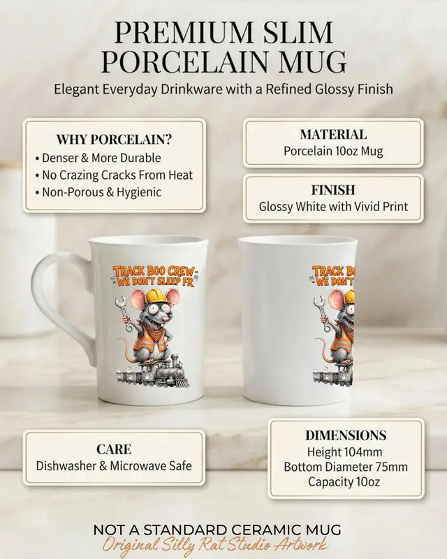 Railroad Worker Halloween Porcelain Mug β view 3