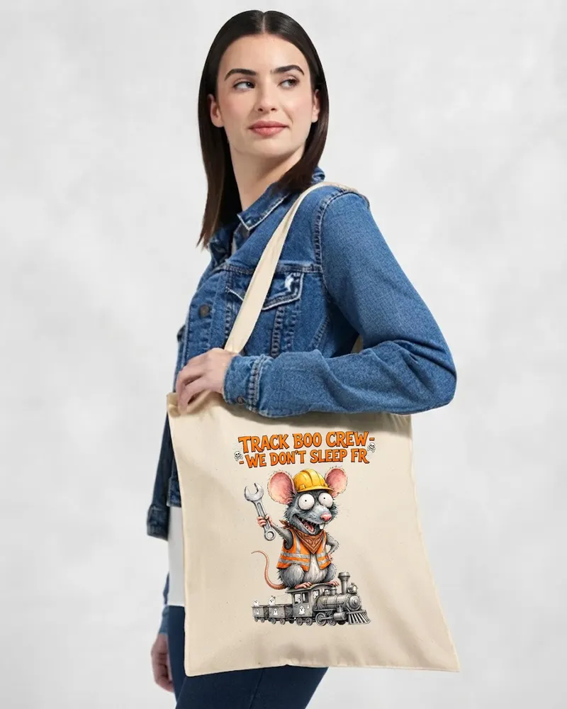 Railroad Worker Halloween Tote Bag — hand-drawn rat design