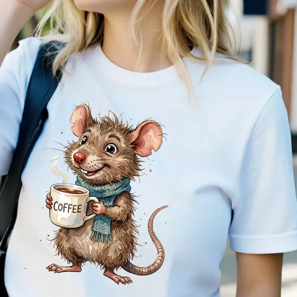 Rat Coffee Shirt — hand-drawn rat design