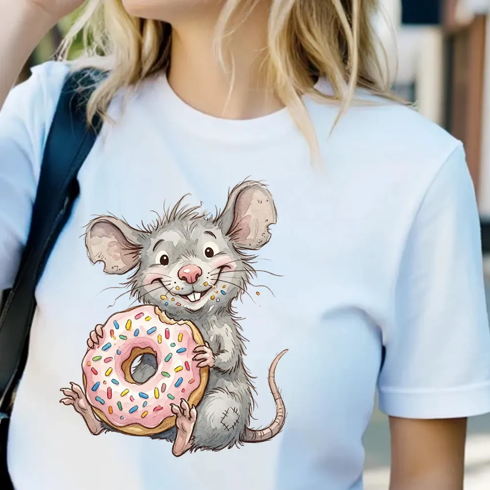 Rat Donut Shirt — hand-drawn rat design
