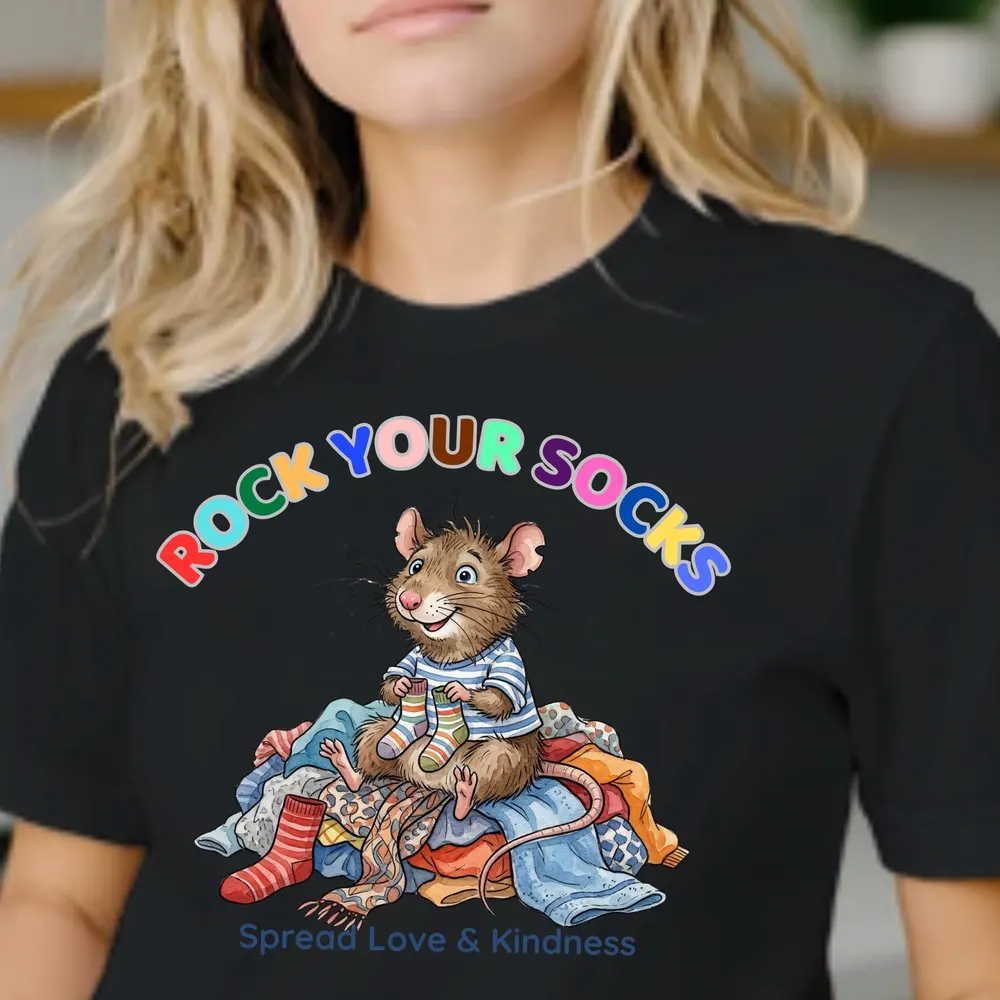 Rock Your Socks Shirt — hand-drawn rat design